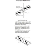 Diagram illustrating the application of the Weems & Plath 24" Parallel Rule, complete with instructions. Top: Raise the sturdy acrylic ruler to align with a meridian on nautical charts. Bottom: Utilize the protractor scale for directions, employing the "Lift and Swing" technique for accurate plotting.