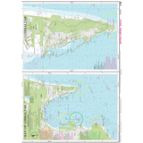 The Imray Chart Y100: Gibraltar Bay and Harbour by Imray displays land boundaries, harbors, depths, and navigational aids on durable water-resistant paper for safe navigation in Gibraltar Bay.