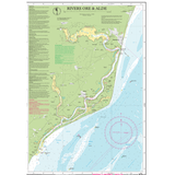 Imray Chart Y2L: Rivers Ore and Alde (Laminated) by Imray details river routes, navigation info for small craft, local towns, markers, sandbanks, and coastal features on England’s east coast. Includes a legend and notes.