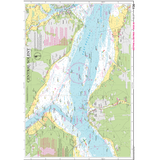 Imray Chart Y36L: Central Solent (Laminated) by Imray features water depths, coastal details, navigation markers, hazards, and towns. North is oriented to the left for easy reference.