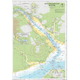 Imray Chart Y37L: Southampton Water (Laminated) by Imray shows water depths, navigation routes, ports, landmarks, and land areas with detailed labels and symbols. Includes an inset map for easy navigation reference.