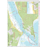 The Imray Chart Y38L | West Solent (Laminated) by Imray provides a detailed nautical chart of the Solent region, showcasing water depths, navigational markers, and coastal features. An inset in the top right corner details Cowes Harbour. Various annotations in red indicate specific nautical hazards and waypoints. This comprehensive guide is part of the Imray Y Series Charts for UK Waterways.