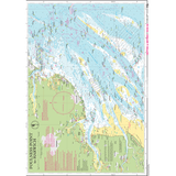 Imray Chart Y6L: Foulness Point to Harwich (Laminated) by Imray details coastal areas, depths, navigation routes, buoys, and landmarks on England’s southeast coast, with land in green, water in blue, and clear maritime symbols.