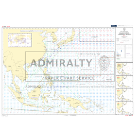 Admiralty Routeing Chart 5141(4): Malacca Strait to Marshall Islands - April by Admiralty details ocean navigation, depths, maritime boundaries, and shipping routes in the North Pacific, with insets and legends on the right.