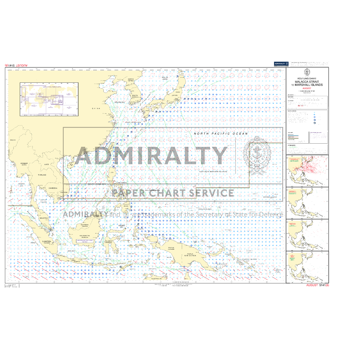 Admiralty Routeing Chart 5141(8): Malacca Strait to Marshall Islands ...