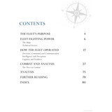 The contents of "D-Day Fleet 1944: American Sector" by Osprey Publishing include sections on The Fleet's Purpose, Fleet Fighting Power, US Navy mission operations, Combat Analysis, Further Reading, and Index from pages 4 to 80, with a decorative compass at the top right.