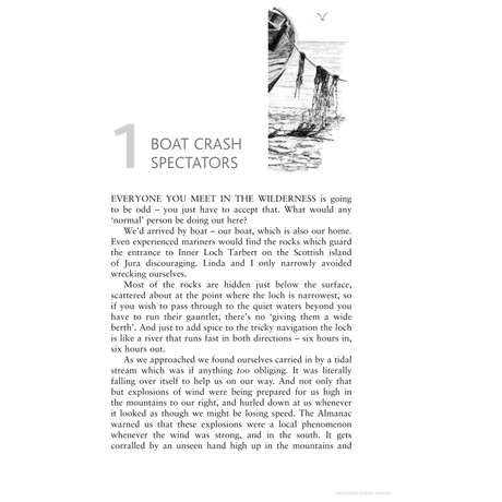 A passage from "Canvas Flying, Seagulls Crying" by Adlard Coles vividly depicts the challenges faced by a classic wooden yacht as it carefully navigates near a Scottish island. The narrative captures the meticulous approach taken to evade rocks, with lively canvas sails and calling seagulls enriching this cruising journey.