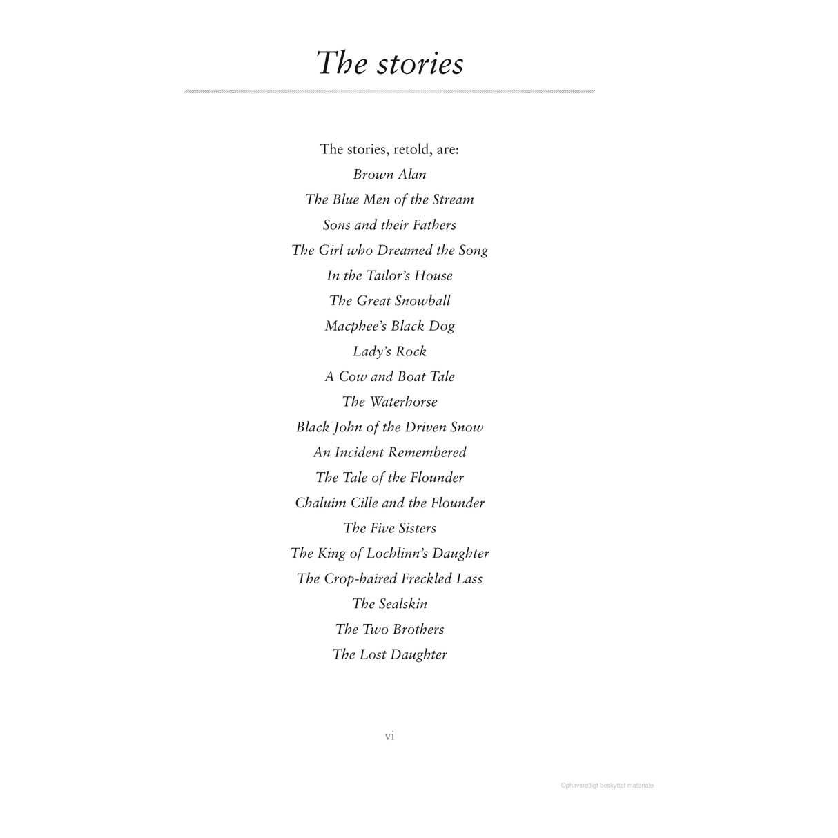 Under the heading "The stories," there are 19 titles listed, including "Brown Alan," "The Blue Men of the Stream," and "The Lost Daughter." These traditional sea tales from Scotland's west coast are featured in the book Waypoints by Adlard Coles.