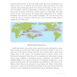 The "World Cruising Routes" by Adlard Coles features a map showing tropical storm distributions across the Western North Atlantic, Eastern and Southwest North Pacific, Australia, and Southeast Asia—essential for sailors planning safe routes.