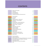 The image displays the table of contents for "Yachtmaster for Sail and Power" by Adlard Coles, featuring chapters on charts & positions, navigation, electronics, tides, pilotage, anchoring, RYA Yachtmaster guidelines on maritime safety and weather. Each chapter is color-coded and labeled with page numbers.