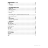 The Adlard Coles book "Surveying Yachts and Small Craft" includes a table of contents with sections like Inspection Sections 21-37 and Survey Reports, featuring topics such as yacht rigging, safety, accommodation, and navigation equipment across pages 139 to 206 for detailed boat inspections.