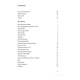 The contents page from "Celestial Navigation for Yachtsmen" by Adlard Coles includes sections like "The Theory," "The Heavenly Bodies," plus topics such as "Declination," "The Zenith," and insights on using a sextant for great circles and understanding refraction, complete with page numbers.