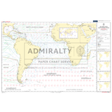Admiralty Routeing Chart 5125(12): South Atlantic Ocean – December by Admiralty details ocean currents, wind directions, and shipping routes for navigation, with inset maps and annotations. Labeled “ADMIRALTY PAPER CHART SERVICE.”.