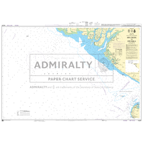 Admiralty Chart IN251: Sir Creek to Dwarka by Admiralty shows the coastline, waterways, and depth contours near northwest India with detailed maritime navigation info and official UK Hydrographic Office labeling.