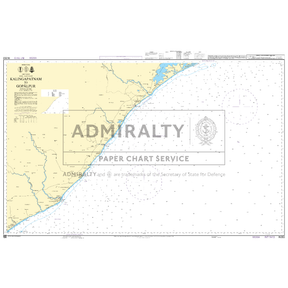 Admiralty Chart IN353: Kalingapatnam to Gopalpur by Admiralty details India’s eastern coast with navigational markers, depth soundings, and maritime boundaries.