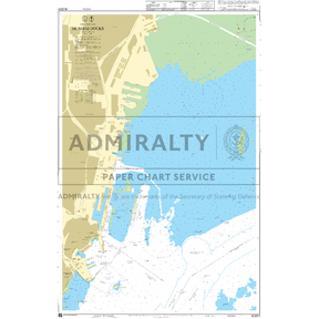 Admiralty Chart IN2001: Mumbai Docks by Admiralty offers detailed dock layouts, water depths, navigation markers, and port facilities. ADMIRALTY Standard Nautical Charts and UKHO logos are displayed for assured safe navigation.