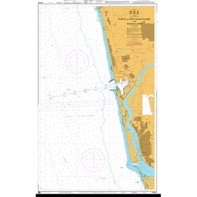 Admiralty Chart IN2002: Ports of New Mangalore and Mangalore by Admiralty offers detailed coverage of the coastline, harbor, port area, navigational markers, and sea depths for safe navigation with clear English labeling.