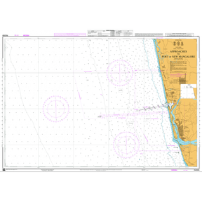 Admiralty Chart IN2359: Approaches to Port of New Mangalore by Admiralty details coastal features, water depths, and shipping routes for safe navigation, highlighting the port area on the right.