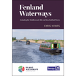 The cover of "Fenland Waterways" by Chris Howes showcases a photo of narrowboats navigating the River Great Ouse, surrounded by lush greenery. The top half prominently features the title and subtitle in white text on a dark background. Publisher logos for both the Inland Waterways Association and Imray are located at the bottom.