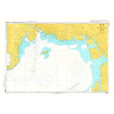 Admiralty Chart JP1057A: Northern Part of Mikawa Ko by Admiralty displays the coast with land in yellow and water in blue/white, providing detailed harbor outlines, depth markings, and navigation aids for safe navigation.