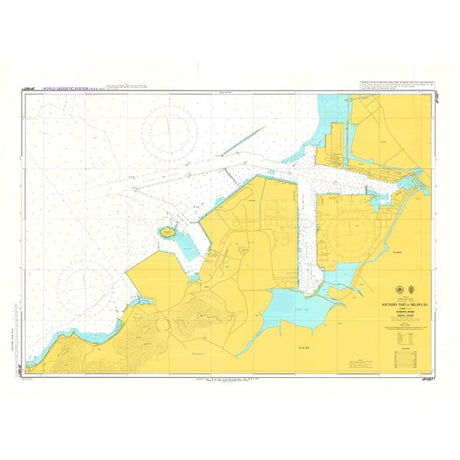 Admiralty Chart JP1057B: Southern Part of Mikawa Ko by Admiralty is a nautical chart for safe navigation, with land in yellow, water in white/blue, navigational markers, depths, coastal details, and shipping routes.