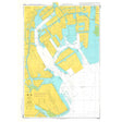 Admiralty Chart JP1065: Tokyo by Admiralty is a nautical chart featuring detailed waterways, docks, and land areas of Tokyo harbor with labels, depth markings, grid lines, yellow land and blue water for safe navigation.