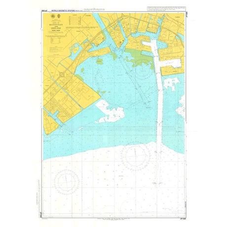 Admiralty Chart JP1088: Katsunan by Admiralty details the Port of Katakolo, Greece, with harbor features, depths, and navigation markers for SOLAS-compliant safety. Land appears yellow; sea areas are blue and white.