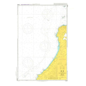Admiralty Chart JP1169: Fukui Ko to Wajima Ko by Admiralty shows detailed depth markings, navigational routes, and coastal features. Yellow marks land, blue indicates shallow water, and white shows deeper sea for safe navigation.