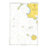 Admiralty Chart JP1222: Western Part of Osumi Kaikyo and Approaches shows detailed water depths, shipping routes, coastal outlines, plus a yellow inset with map information and legend for safe navigation. Brand: Admiralty.