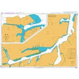 The Admiralty Chart JP1265: Kanmon Ko - Wakamatsu by Admiralty presents detailed waterways, docks, and land areas in yellow and blue, with inset harbor sections and key navigation info for mariners.