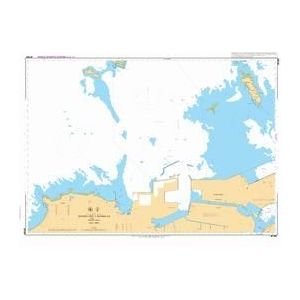 Admiralty Chart JP1267: Western Part of Kanmon Ko by Admiralty offers detailed depiction of coastline, waterways, and land, featuring depth markings, navigation symbols, and clear labeling for safe navigation.