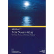 The Admiralty Tidal Stream Atlas NP218 features a moonlit ocean scene with clouds on its cover, ideal for voyage planning. Text reads: "North Coast of Ireland and West Coast of Scotland, 5th Edition, 1995," with the United Kingdom Hydrographic Office logo at the bottom.