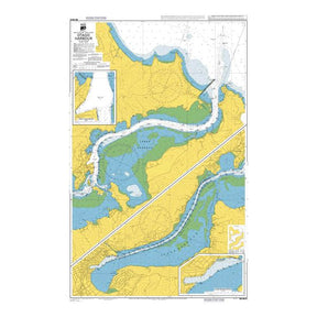 Admiralty Chart NZ6612: Otago Harbour displays water depths, shoreline, land areas, and navigation markers. ADMIRALTY charts highlight key navigation details and main shipping routes in vibrant yellow and blue.