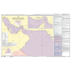 Admiralty Maritime Security Chart Q6111 details maritime boundaries, navigation routes, and security info for the Persian Gulf and Arabian Sea—ideal for passage planning. Produced by Admiralty with English text around the margins.