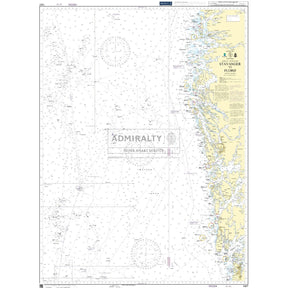 Admiralty Chart 1427: Stavanger to Floro is an official paper nautical chart by Admiralty, covering Norway's west coast with detailed coastal features, Admiralty symbols, depth markings, and maritime routes for safe navigation.