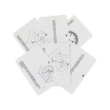 The Flip Cards: Meteorology from Flip Cards display a fan of white cards with black lines, showing technical diagrams and text related to engineering or weather systems.