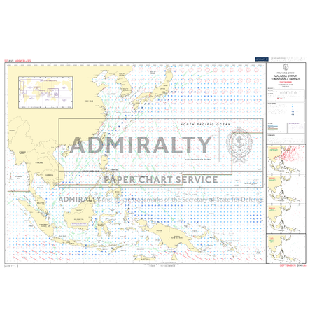 Admiralty Routeing Chart 5141(9): Malacca Strait to Marshall Islands - September by Admiralty. Features navigation markings, ocean passages, inset maps, a legend, and a prominent "ADMIRALTY" watermark across Southeast Asia to the Marshall Islands.