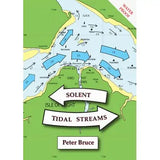 Map of Solent Tidal Streams around the Isle of Wight features blue arrows showing tidal directions and speeds for Solent navigators. Labels "Solent" and "Tidal Streams" are included, courtesy of Peter Bruce's expertise in creating tidal stream atlases. Brought to you by Boldre Marine.