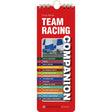 The image displays the cover of "Team Racing Companion" by Fernhurst Books, authored by Chris Atkins, focusing on race control and improvement tips with sailing strategies and team racing tactics set against a sailboat backdrop.