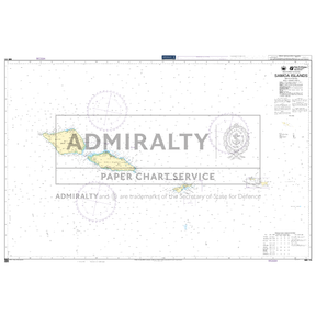 Product image of Admiralty Chart WS111 | Samoa Islands, featuring navigational markings, depth soundings, and coastal features, essential for safe marine navigation. It could be displayed as an art piece or used for navigation on a boat or ship.