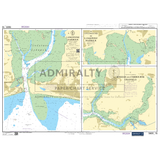 The Admiralty Small Craft Chart 5600 - The Solent and Approaches showcases Langstone Harbour, the Upper Reaches of Langstone Harbour, and the Bosham and Fishbourne Channels. It provides essential details on water depths, navigational aids, and landmarks crucial for coastal navigation. The chart is structured into four sections, each depicting a different area.