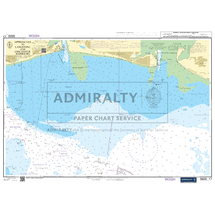 The Admiralty Small Craft Chart - 5600 - The Solent and Approaches displays the navigational details for Langstone and Chichester Harbours, including depths, hazards, and coastal landmarks. Perfect for small craft navigation, this chart is produced by Admiralty as part of their Paper Chart Service.